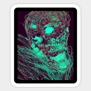 Fantasy Cables Skull Sticker